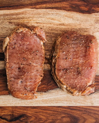 Peppercorn Marinated Boneless Pork Chops Raw