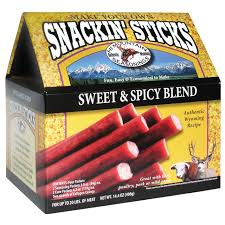 Snackin' Sticks Sweet & Spicy blend sausage sticks